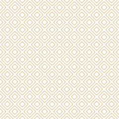 Vector golden geometric traditional seamless pattern. Fair isle ornament. Folk ethnic motif. Simple texture with tiny squares, rhombuses, grid, embroidery. Elegant gold and white repeat background