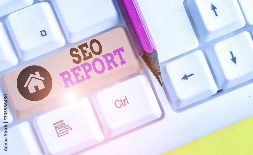 Fototapete handwriting text writing seo report. conceptual photo notifying on how website is performing in sear