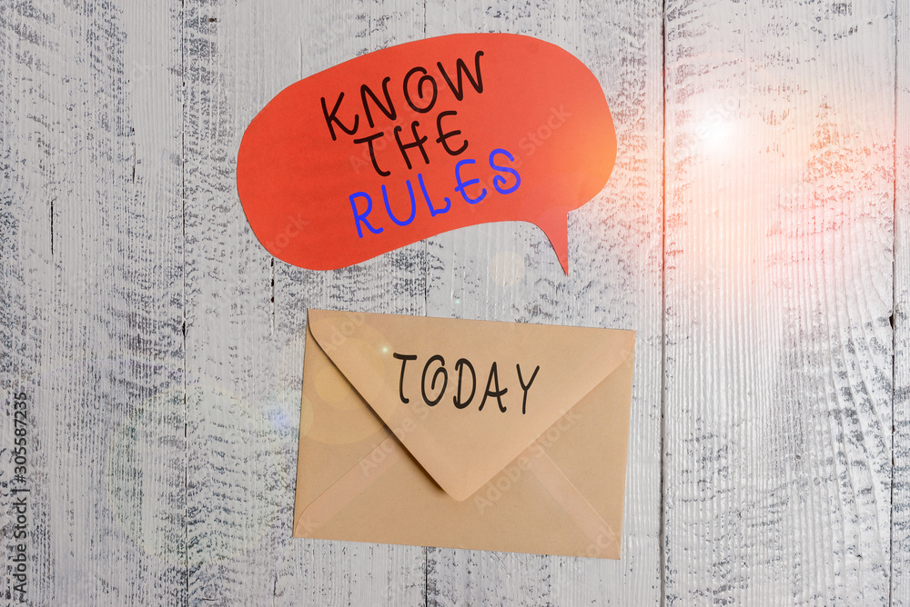 Poster handwriting text writing know the rules. conceptual photo learn the accepted principle or instructio
