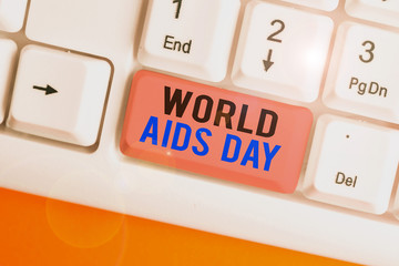 Handwriting text writing World Aids Day. Conceptual photo 1st December dedicated to raising...