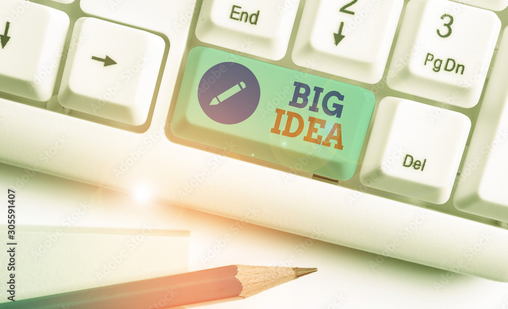Poster writing note showing big idea. business concept for having great creative innovation solution or way