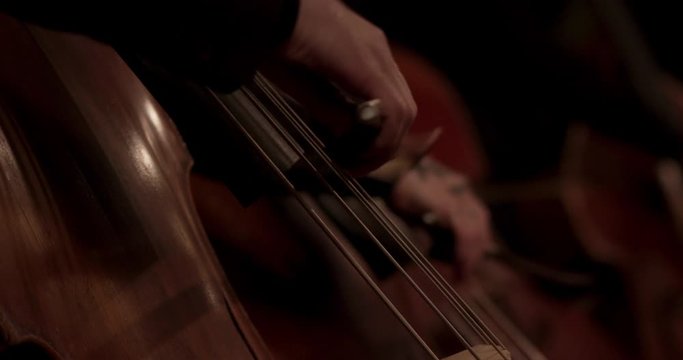 woman playing violin on black background
