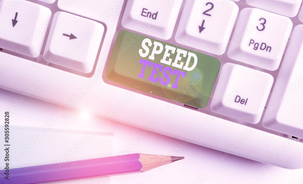 Poster text sign showing speed test. business photo text psychological test for the maximum speed of perfor
