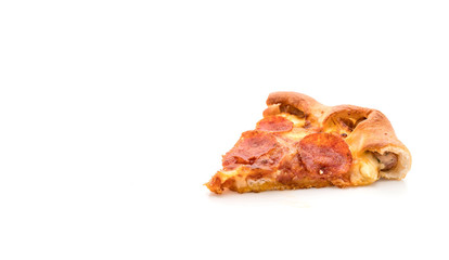 Homemade Pepperoni Pizza on white background