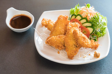 fried fish with tonkatsu sauce