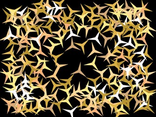 Falling golden stars.