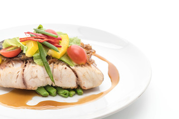 snapper fish steak with vagetable