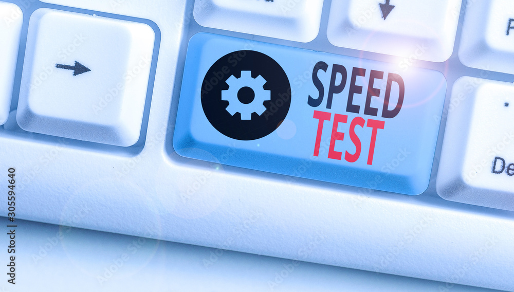 Poster text sign showing speed test. business photo text psychological test for the maximum speed of perfor