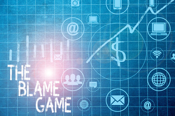 Text sign showing The Blame Game. Business photo text A situation when showing attempt to blame one another
