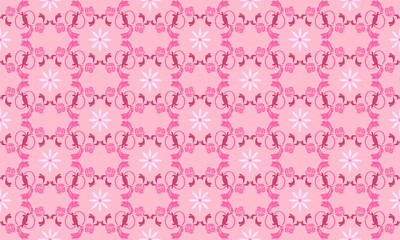 Seamless rose floral pattern, color magenta and soft pink.