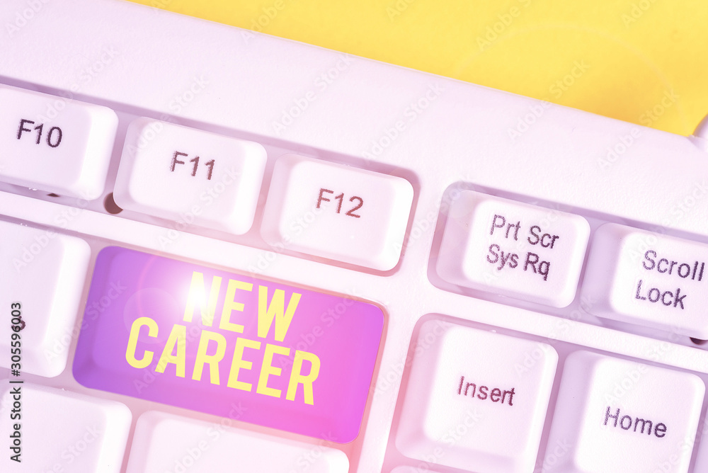 Poster text sign showing new career. business photo text a change to a different type of job from the one y