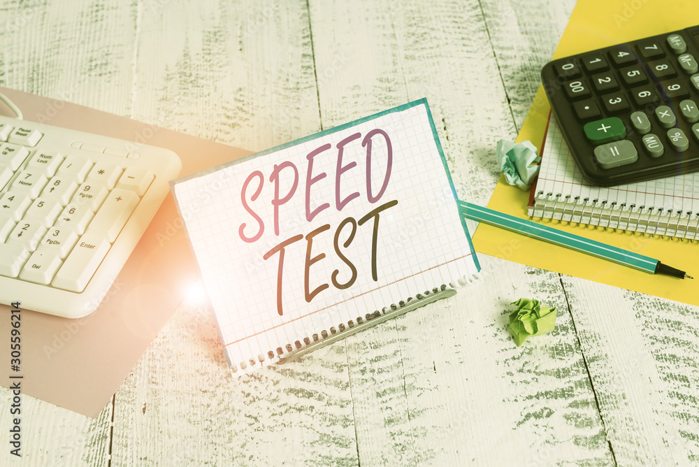 Poster text sign showing speed test. business photo text psychological test for the maximum speed of perfor