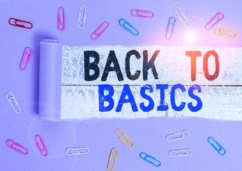 Handwriting text Back To Basics. Conceptual photo Return simple things Fundamental Essential...
