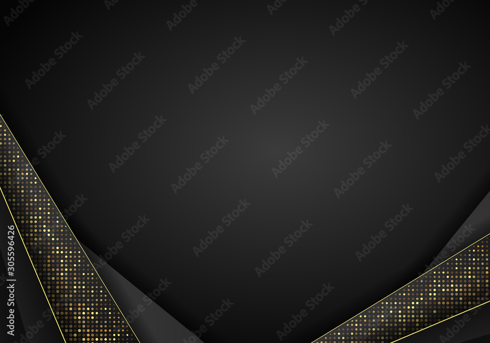 Aufkleber Abstract dark metallic overlap background. Luxury Abstract 3D background with a combination of luminous polygons in 3D style. Graphic design glitters dots element decoration.