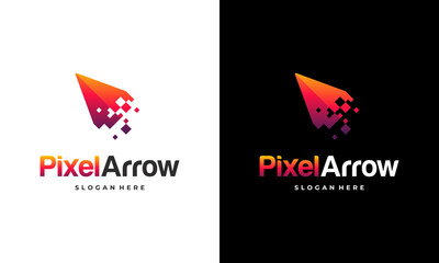 elegant Pixel Arrow logo template, Fast Cursor logo designs concept, Pixel Cursor logo template