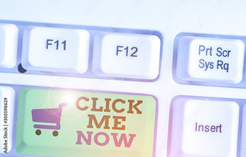 Poster text sign showing click me now. business photo showcasing internet helping desk press the button onl