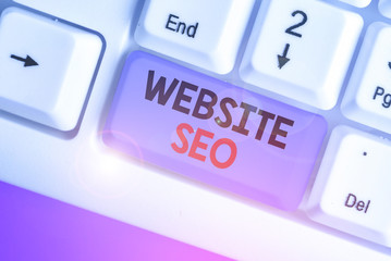 Word writing text Website Seo. Business photo showcasing tactics used to increase the amount of...