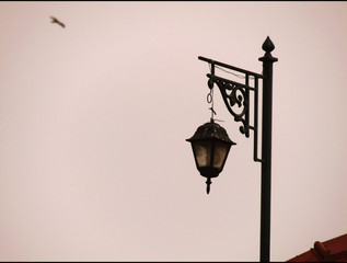 old street lamp on the wall