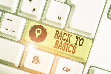 Conceptual hand writing showing Back To Basics. Concept meaning Return simple things Fundamental...