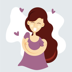 Love yourself abstract concept woman holding herself feeling happy and self-esteem