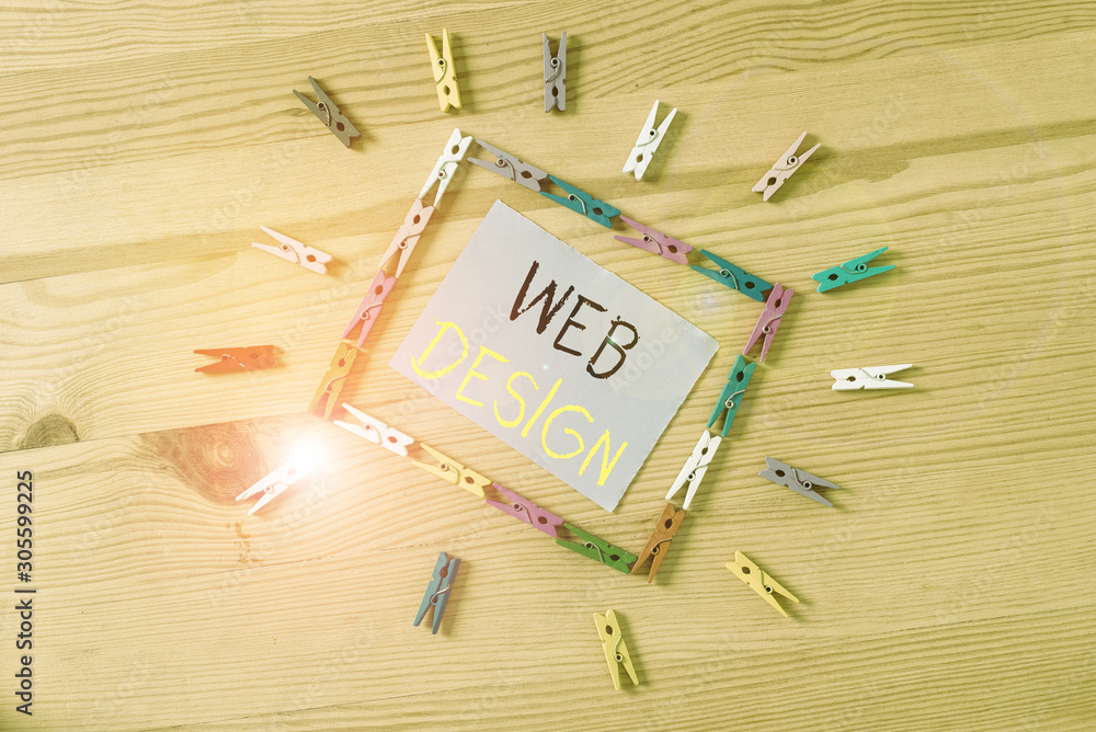 Aufkleber word writing text web design. business photo showcasing website development designing and process of