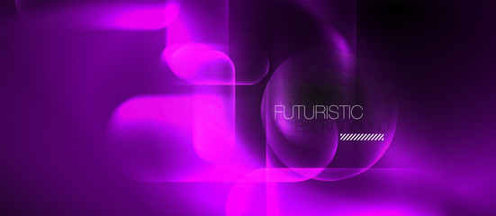 Neon glowing techno lines, hi-tech futuristic abstract background template