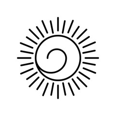 sun hot line style icon