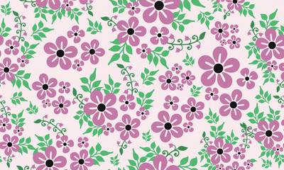 Seamless vintage leaf flower, artwork of floral pattern background.