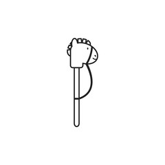 toy stick horse line style icon