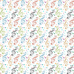 Seamless background with notes, vector illustration eps10