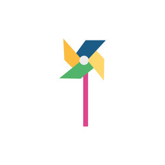 toy windmill flat style icon