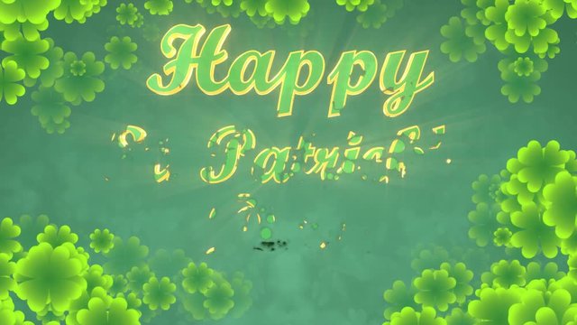 Animation of St Patrick's Day Message
