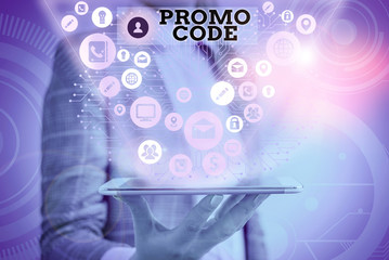 Conceptual hand writing showing Promo Code. Concept meaning digital numbers that give you good discount on certain product