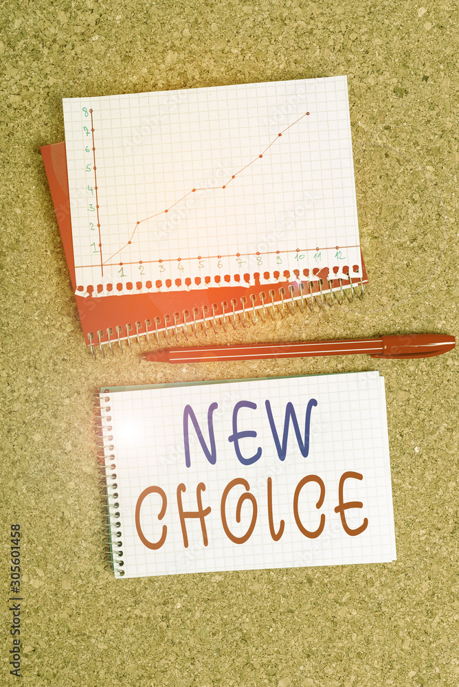 Poster word writing text new choice. business photo showcasing having lot of options and adding another one