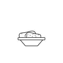 vegetable potatoes in bowl line style icon