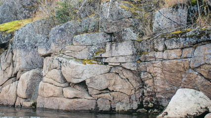 sheer cliff on the river Bank