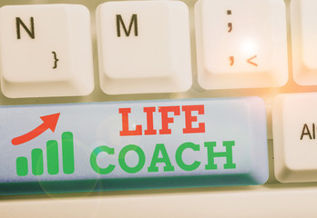 Handwriting text Life Coach. Conceptual photo someone who helps identify your goals and plan to...