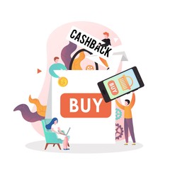 Cashback vector concept for web banner, website page
