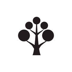 Fototapeta premium tree with branches silhouette style