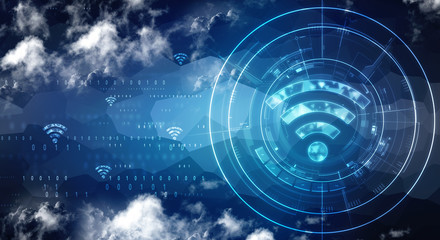 2d illustration WiFi symbol  