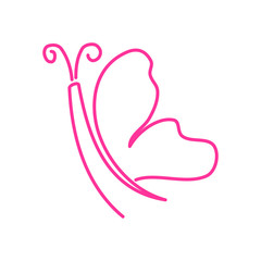  Butterfly Line Fly Logo Design Template Illustration Isolated