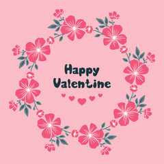Fototapeta na wymiar Letter valentine day, with elegant pink flower frame art. Vector