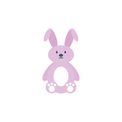 toy bunny animal flat style icon