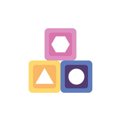 toy blocks cubes flat style icon