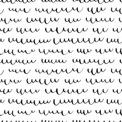 Black and white abstract hand drawn seamless pattern