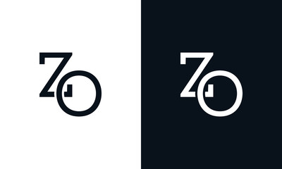 Creative line art letter ZO logo. This logo icon incorporate with two letter in the creative way.