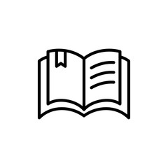 Open Book Vector Line Icon