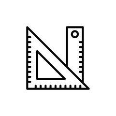 Set Square Vector Line Icon