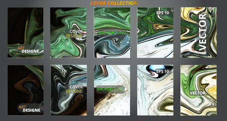 Set abstract marble modern designe. Splash acrylic colored bright liquid. Paints texture A4. For sale flyer,cover,presentation,print,business cards,calendars,invitations,sites,packaging. Copy space.