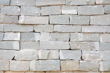 Grey brick wall and rough sand stone wall background